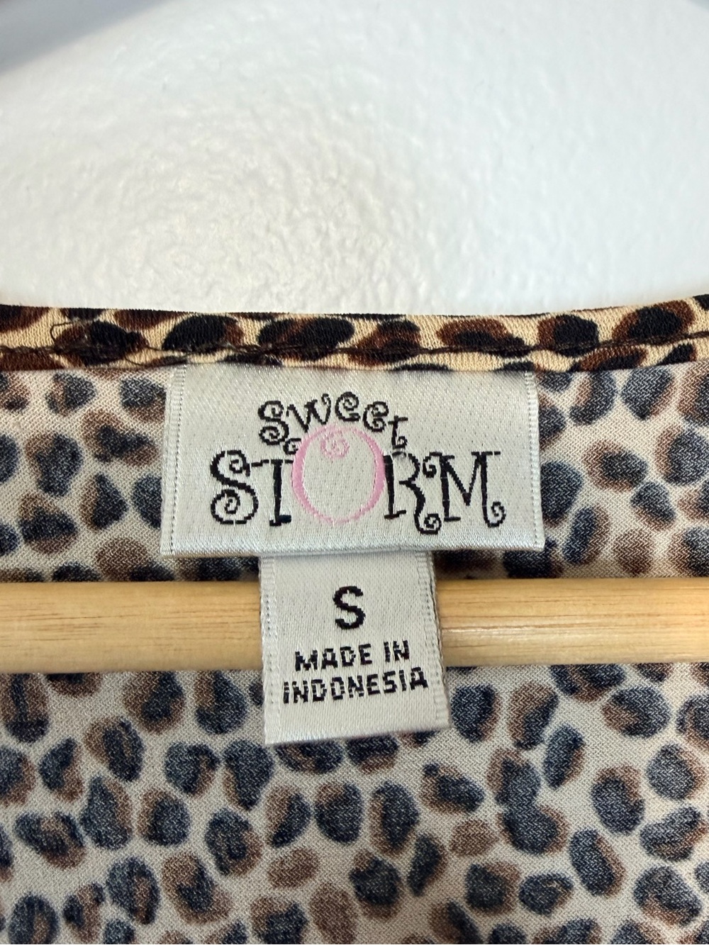 Sweet Storm Y2K Leopard Mini Dress Ruched V Neck Puff Sleeve S - Picture 7 of 10